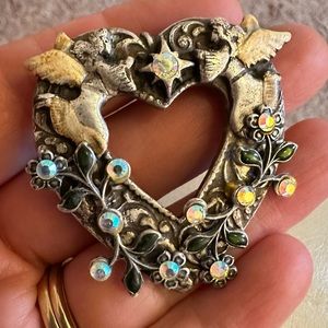 Vintage Kerissa Heart Brooch